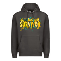 Smoke I am a survivor yellow ribbon Premium Hoodie - NancyCooperArtShop