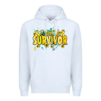 White I am a survivor yellow ribbon Premium Hoodie - NancyCooperArtShop