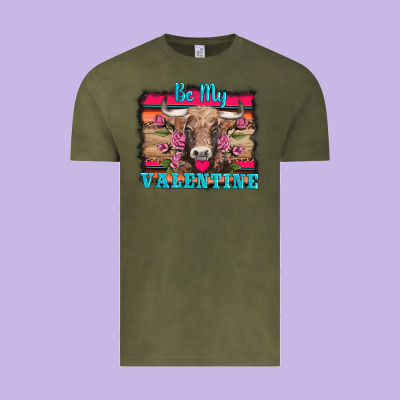 Be My Valentine With Cow Vintage Tee Designed By Adodesignshop