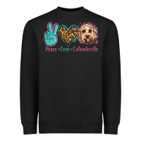 Black peace love labradoodle Heavyweight Sweatshirt - Jasminsmagicworld