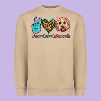 Peace Love Labradoodle Heavyweight Sweatshirt Designed By Jasminsmagicworld