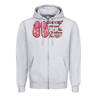 Heather Grey Pink Christmas crocin' around the Christmas tree Zipper Hoodie - NancyCooperArtShop