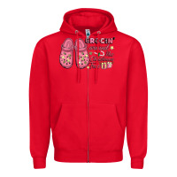 Pink Christmas Crocin' Around The Christmas Tree Zipper Hoodie | Teevron