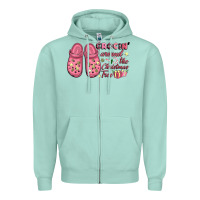 Seafoam Pink Christmas crocin' around the Christmas tree Zipper Hoodie - NancyCooperArtShop