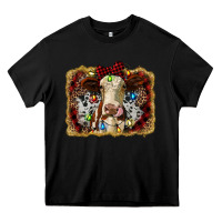 Black heifer cow christmas western background Heavy Core Tee - RanaPortraitStore