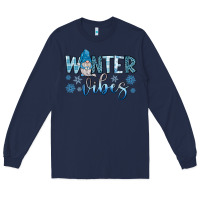 Navy winter vibes gnome Long Sleeve Tee - JahusDesignShop