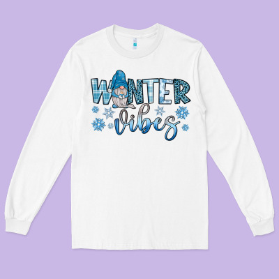 Winter Vibes Gnome Long Sleeve Tee Designed By Jahusdesignshop