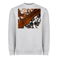 Heather Grey cowhide leather Heavyweight Sweatshirt - BarkalooDesign
