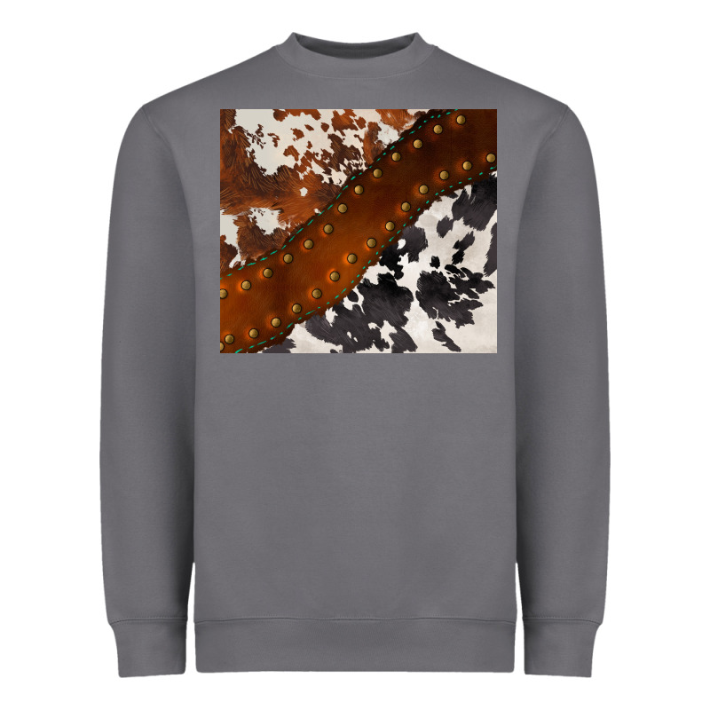 Cowhide Leather Heavyweight Sweatshirt by BarkalooDesign | Teevron