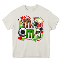 Cream mama soccer with popcorn Heavy Core Tee - texasbilliewilder