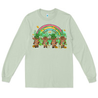 Matcha st patrick's day baby highland cow Long Sleeve Tee - MaliasSmallBusiness