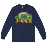 Navy st patrick's day baby highland cow Long Sleeve Tee - MaliasSmallBusiness