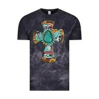 Cloud Black cross with leopard sunflower gemstone serape cowhide Vintage Tee - Artiststas