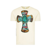Vintage Arctic cross with leopard sunflower gemstone serape cowhide Vintage Tee - Artiststas