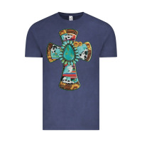 Cross With Leopard Sunflower Gemstone Serape Cowhide Vintage Tee | Teevron