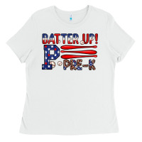 White batter up pre k Ladies Tee - JahusDesignShop
