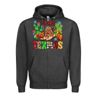 Charcoal Heather Merry Texmas Zipper Hoodie - MaliasSmallBusiness