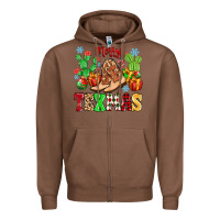 Chestnut Merry Texmas Zipper Hoodie - MaliasSmallBusiness