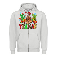 Dove Grey Merry Texmas Zipper Hoodie - MaliasSmallBusiness