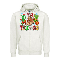 Oatmeal Heather Merry Texmas Zipper Hoodie - MaliasSmallBusiness