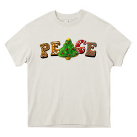 Cream christmas peace Heavy Core Tee - BarkalooDesign