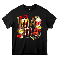 Black mama softball baseball with popcorn Heavy Core Tee - texasbilliewilder