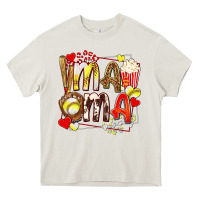 Cream mama softball baseball with popcorn Heavy Core Tee - texasbilliewilder