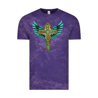 Cloud Purple wing cross Vintage Tee - Artiststas