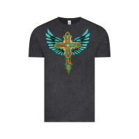 Vintage Black wing cross Vintage Tee - Artiststas