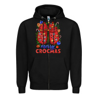 Black Merry crocmas Zipper Hoodie - NancyCooperArtShop