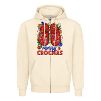 Sandshell Merry crocmas Zipper Hoodie - NancyCooperArtShop