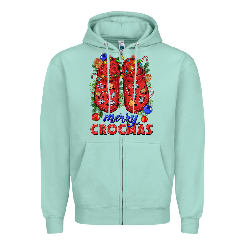 Merry Crocmas Zipper Hoodie by NancyCooperArtShop | Teevron