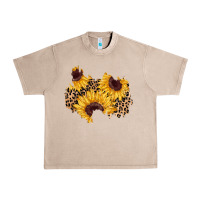 French Oak sunflower leopard patch Urban Heavy Tee - AdoDesignShop