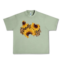 Oil Green sunflower leopard patch Urban Heavy Tee - AdoDesignShop