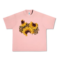 Salmon sunflower leopard patch Urban Heavy Tee - AdoDesignShop