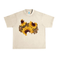 Sandshell sunflower leopard patch Urban Heavy Tee - AdoDesignShop