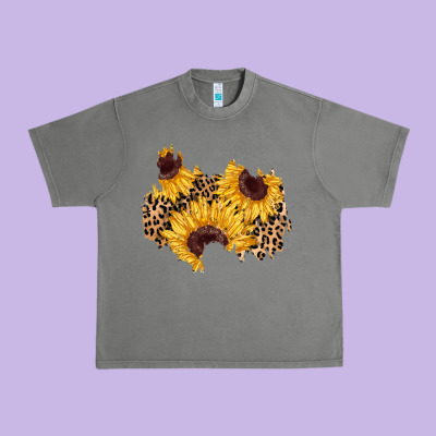 Sunflower Leopard Patch Urban Heavy Tee Designed By Adodesignshop