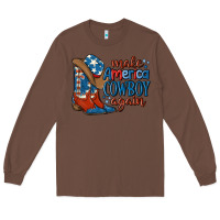 Chestnut make america cowboy again Long Sleeve Tee - MaliasSmallBusiness