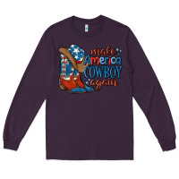 Plum make america cowboy again Long Sleeve Tee - MaliasSmallBusiness