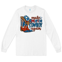 White make america cowboy again Long Sleeve Tee - MaliasSmallBusiness