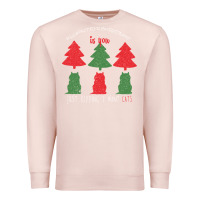 Pale Pink All Want For Christmas is You Just Kidding I Want Cats Premium Sweatshirt - Bettercallsaul