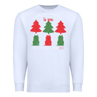 White All Want For Christmas is You Just Kidding I Want Cats Premium Sweatshirt - Bettercallsaul
