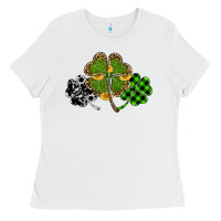 White st patricks day shamrock gold Ladies Tee - RanaPortraitStore
