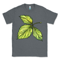Charcoal Heather green leaf Classic Tee - BarkalooDesign