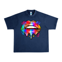 Navy pride lips Urban Heavy Tee - AdoDesignShop