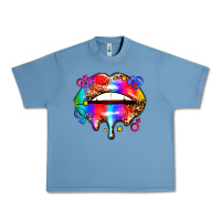 Pebble Blue pride lips Urban Heavy Tee - AdoDesignShop