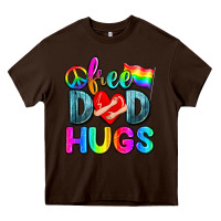 Chocolate Brown free dad hugs Heavy Core Tee - Zillion Design Studio