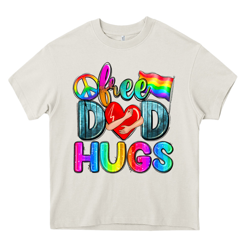 Free Dad Hugs Heavy Core Tee by Zillion Design Studio | Teevron