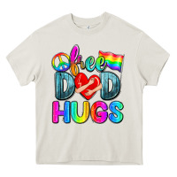 Cream free dad hugs Heavy Core Tee - Zillion Design Studio