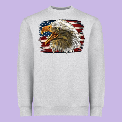 American Flag Eagle Heavyweight Sweatshirt Designed By Lillyallendesigns